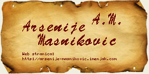 Arsenije Masniković vizit kartica